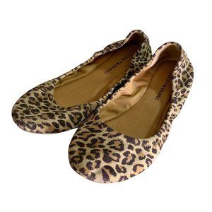 EUC Lucky Brand Ballet Flats Cheetah Print Lightweight Shoes Slip On Size 10